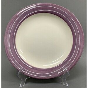 Americaware USA A Mallory Almost Round Purple White Dinner Plate 11 7/8